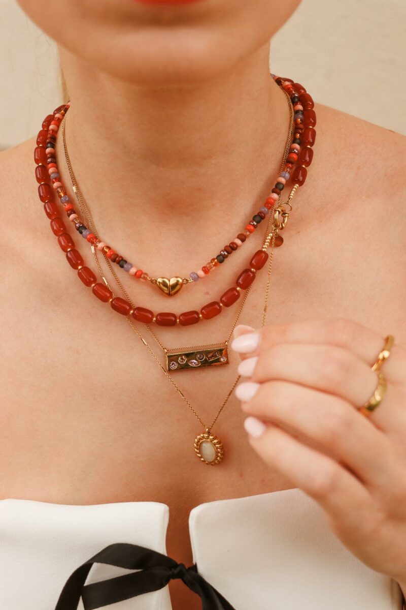 Heartbeat necklace gold