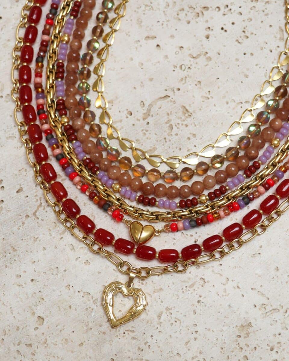 Heartbeat necklace gold