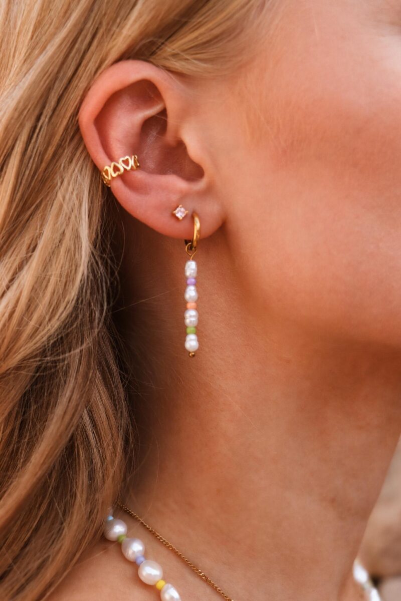 Hearts ear cuff gold