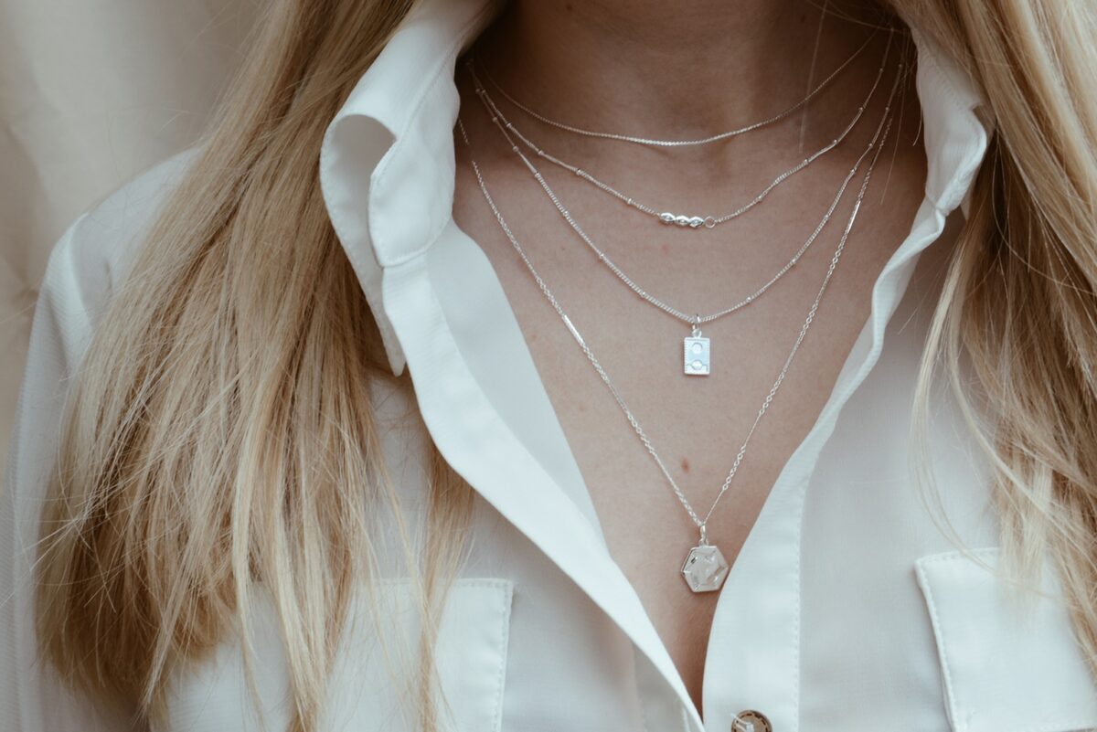 Hexagon Infinite Silver Necklace