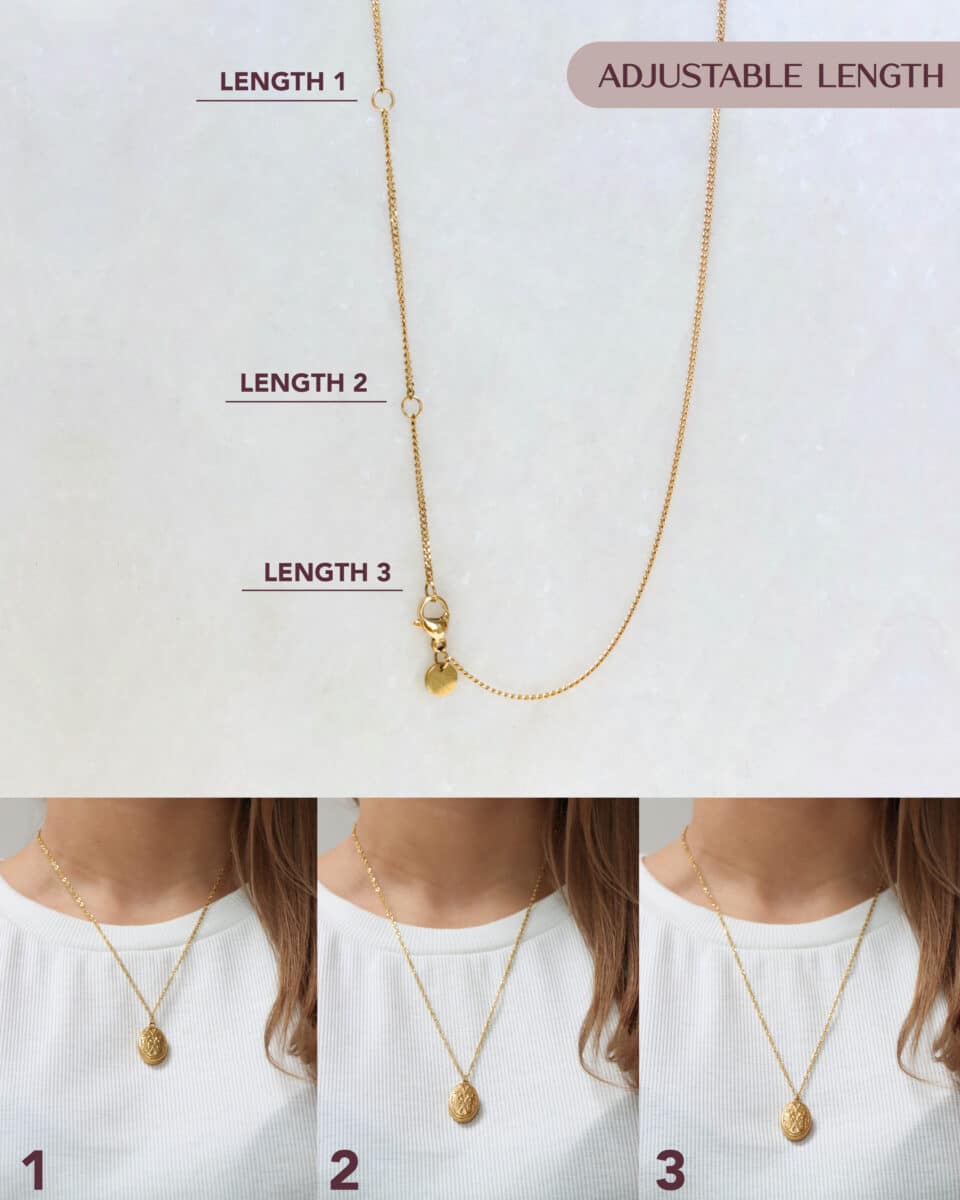 Hidden memories necklace gold