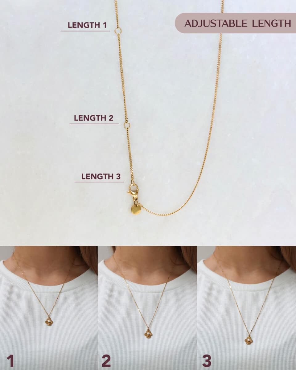 Hidden pearl necklace gold