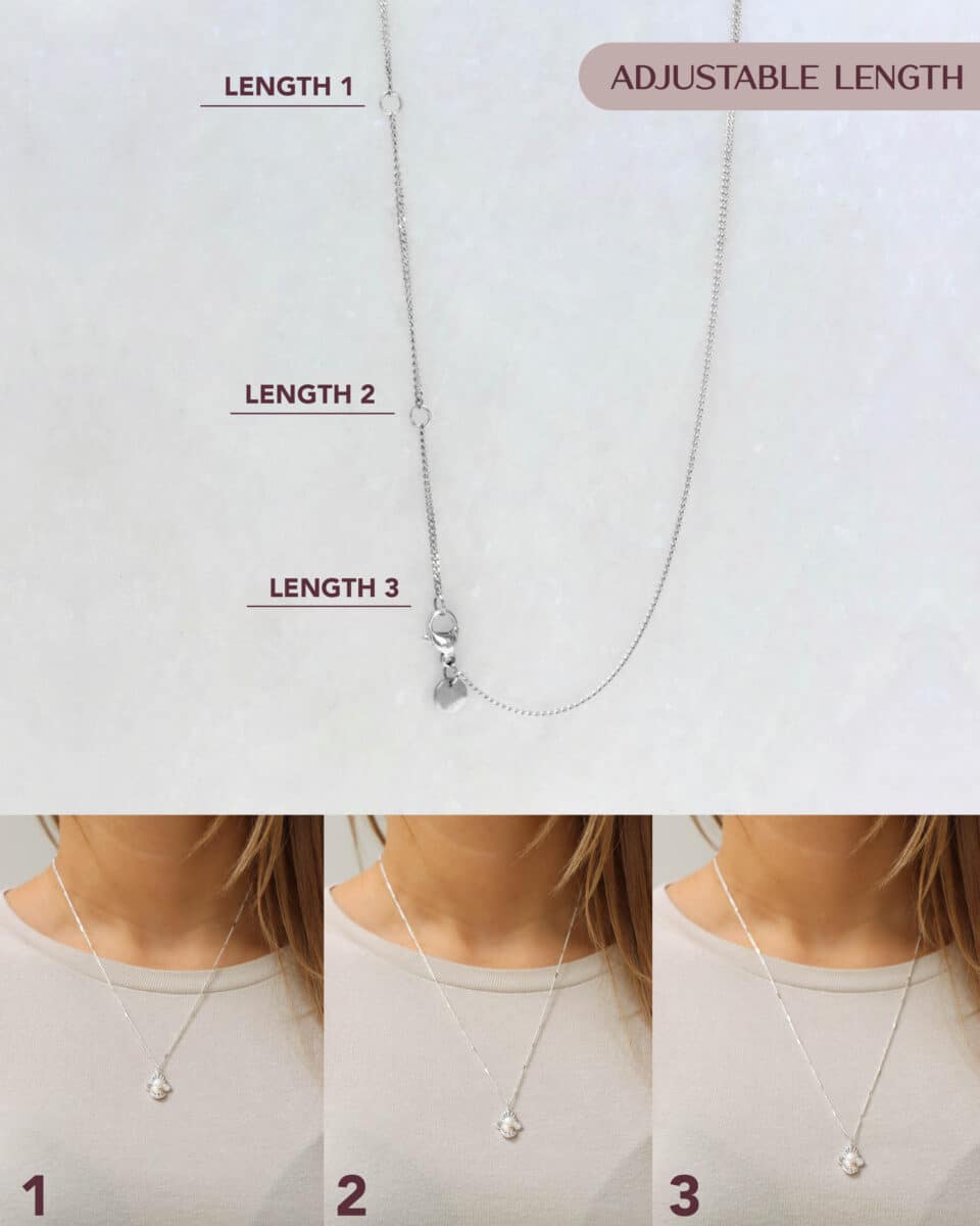 Hidden pearl necklace silver