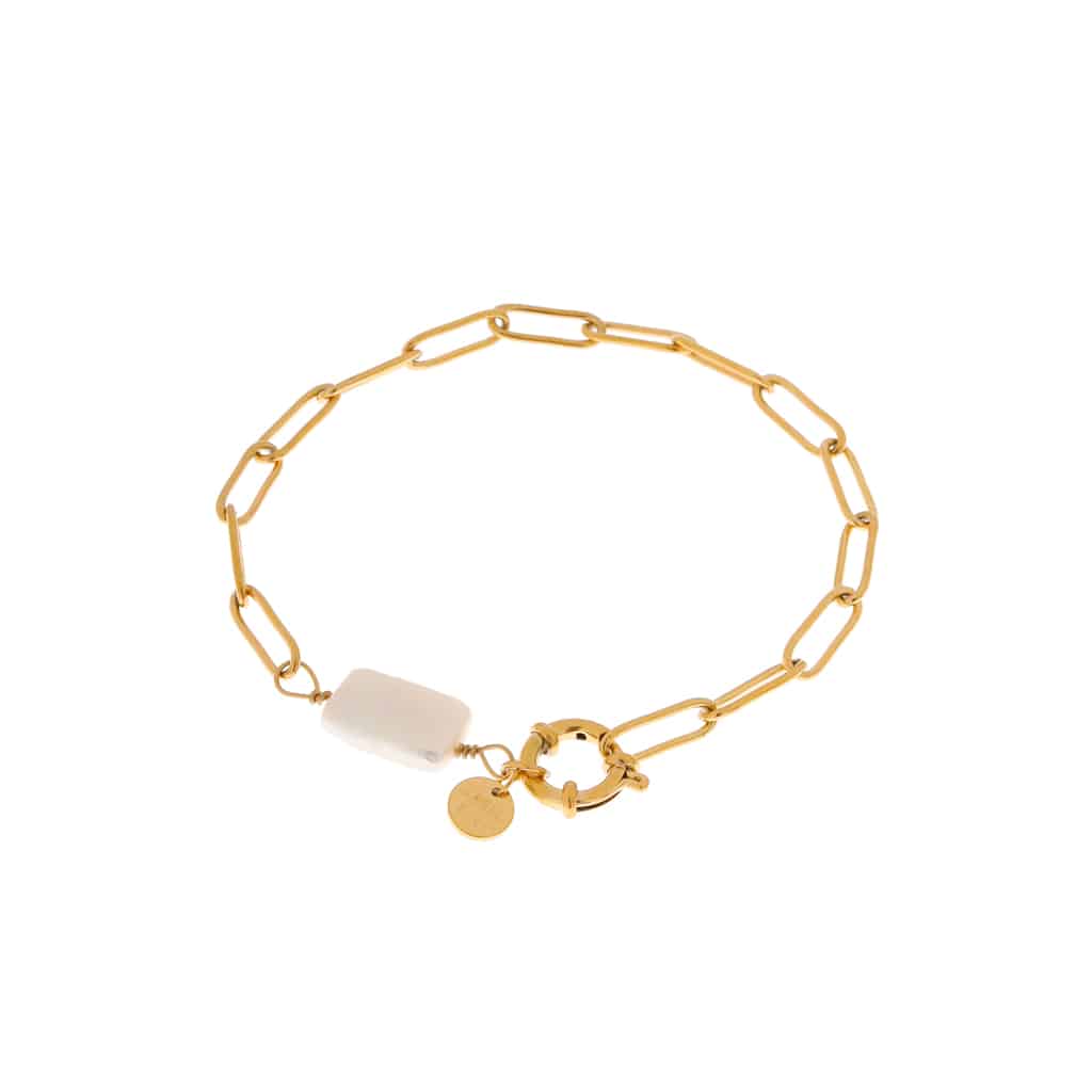 Hold on big pearl bracelet gold