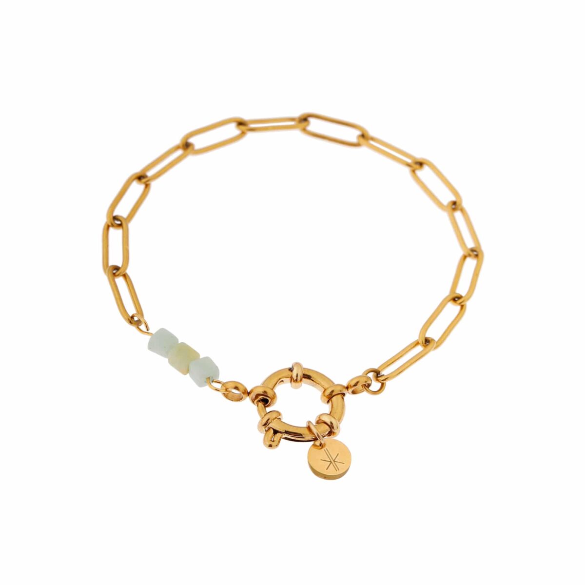Hold on blue bracelet gold
