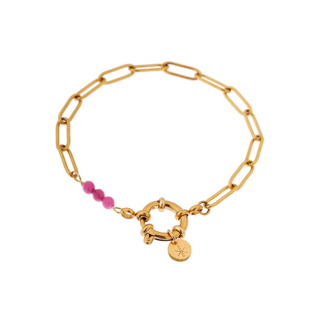 Hold on magenta bracelet gold
