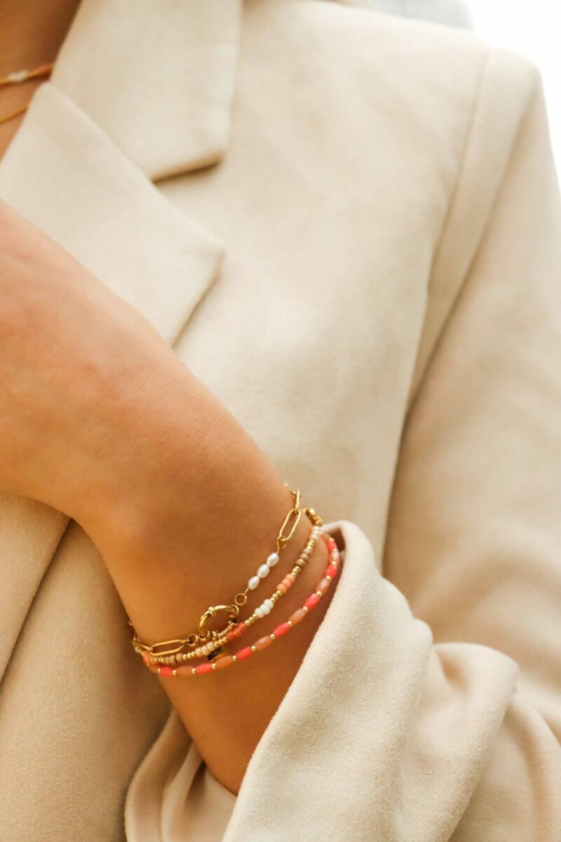 Hold on pearl bracelet gold