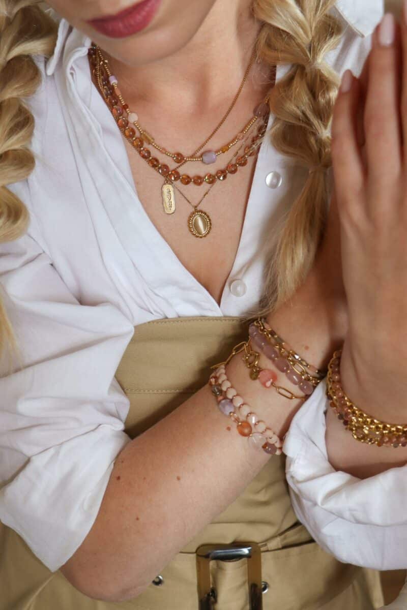 Hold on pink heart bracelet gold