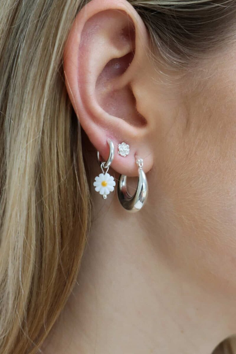 Holly hollow hoop silver