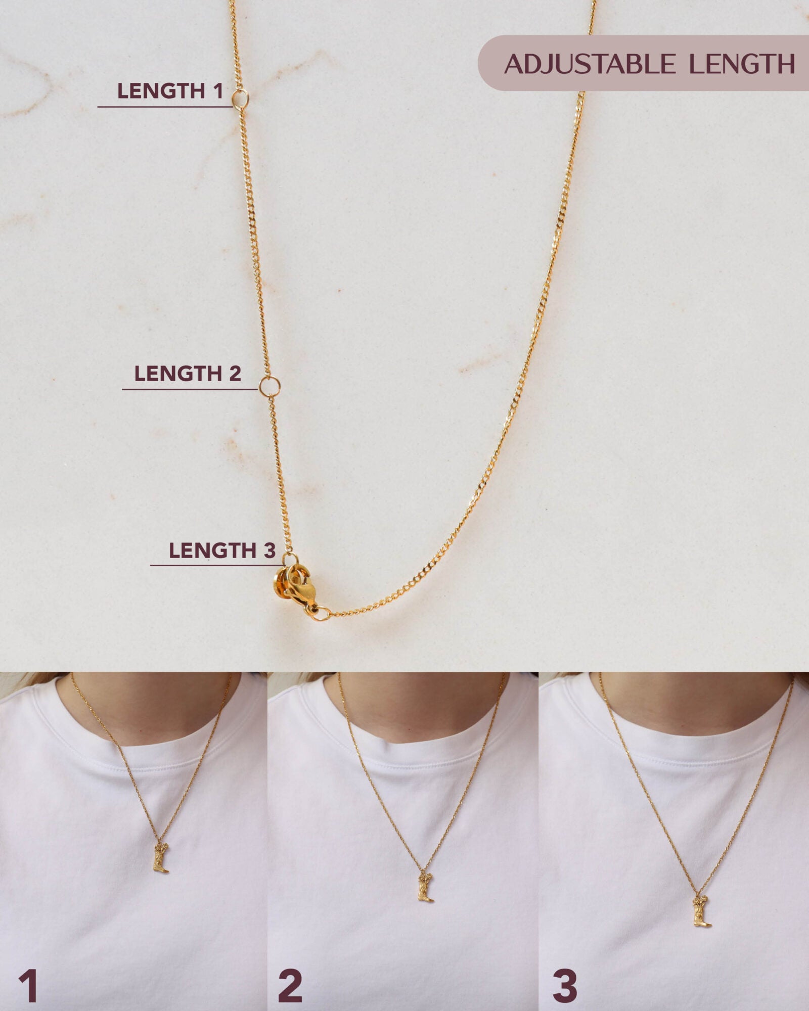 Howdy necklace gold