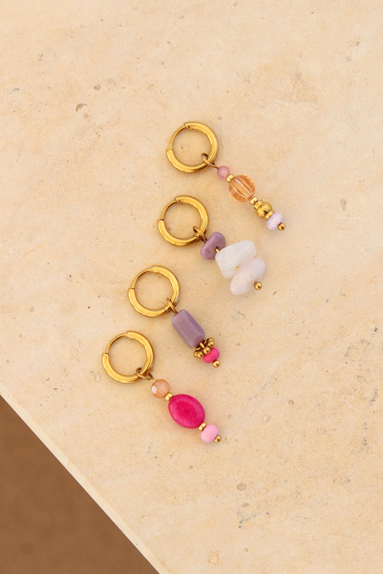 Ibiza pink hoop gold
