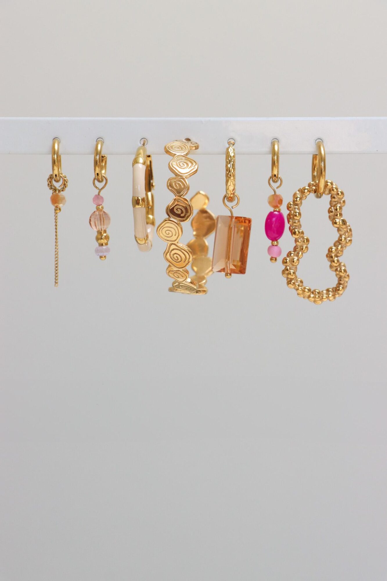 Ibiza pink hoop gold