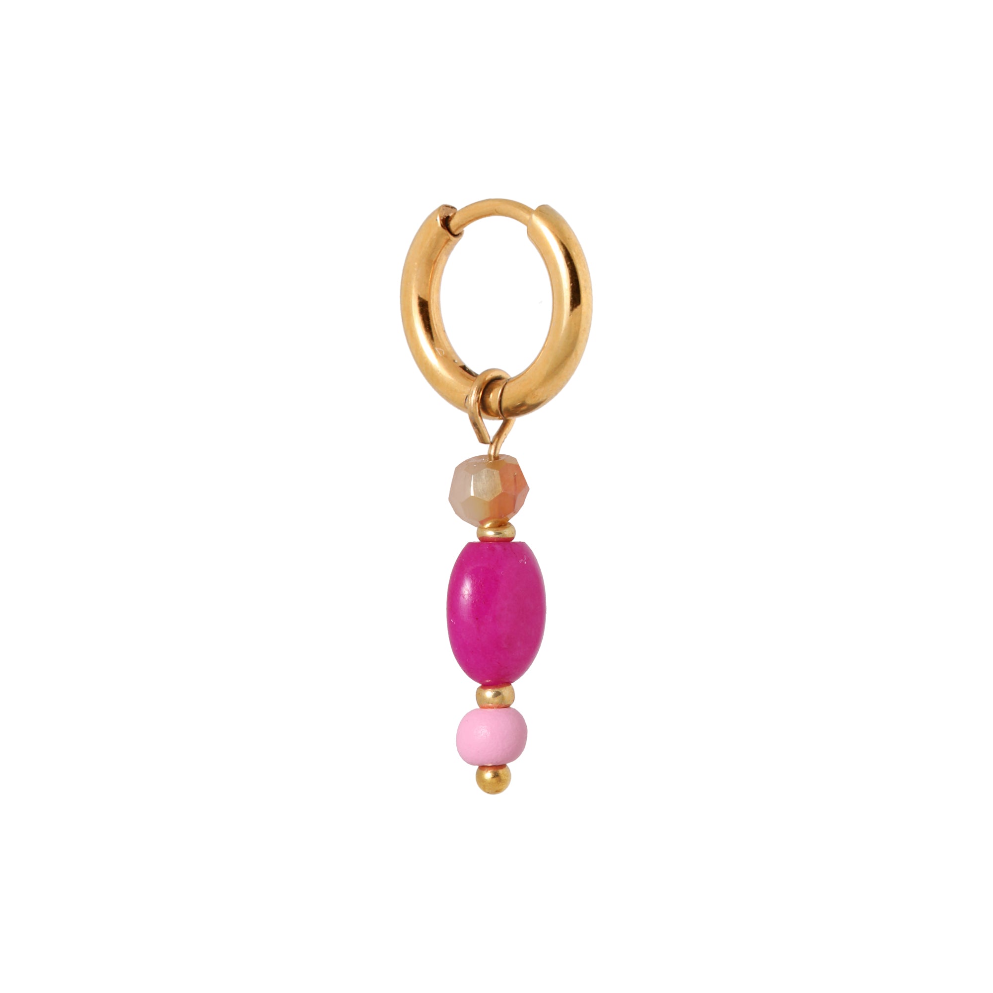 Ibiza pink hoop gold