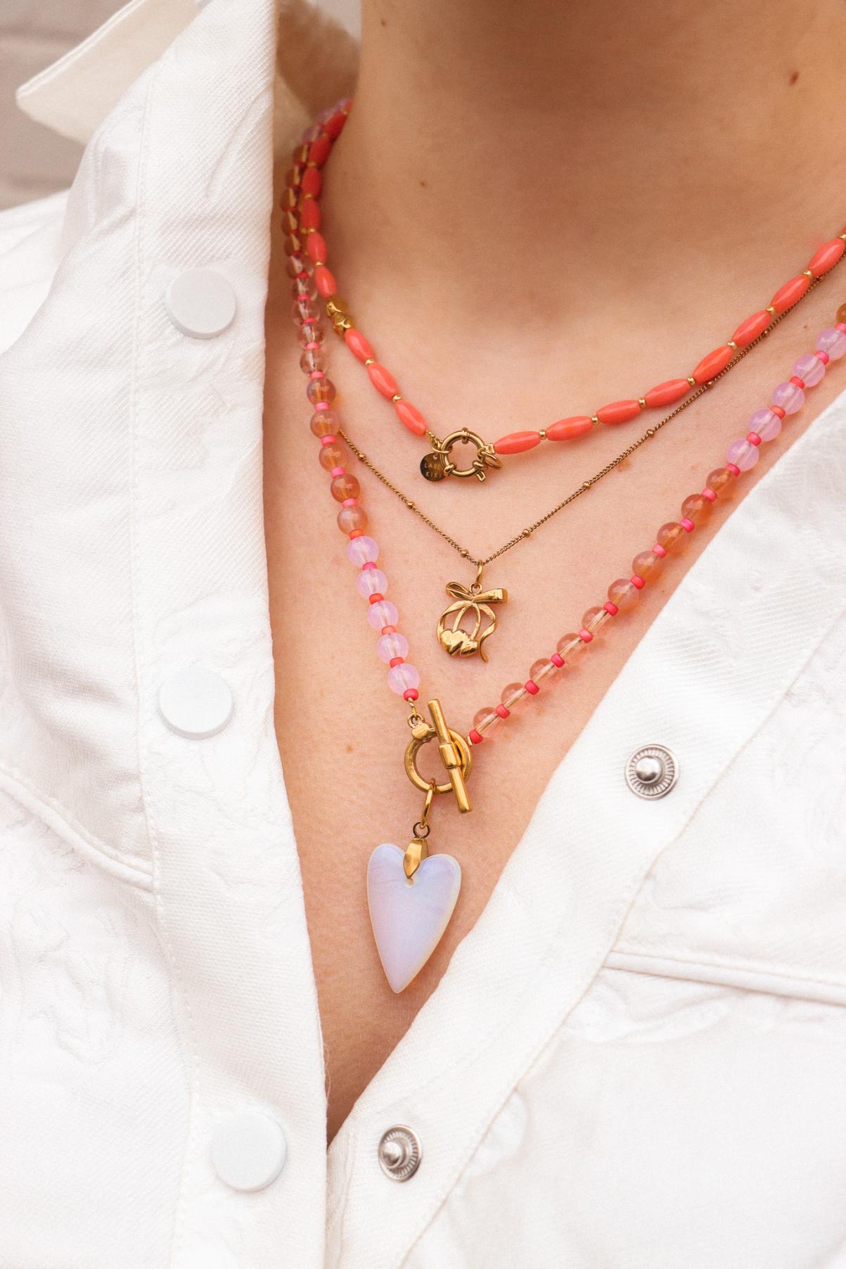 Icy heart charm gold