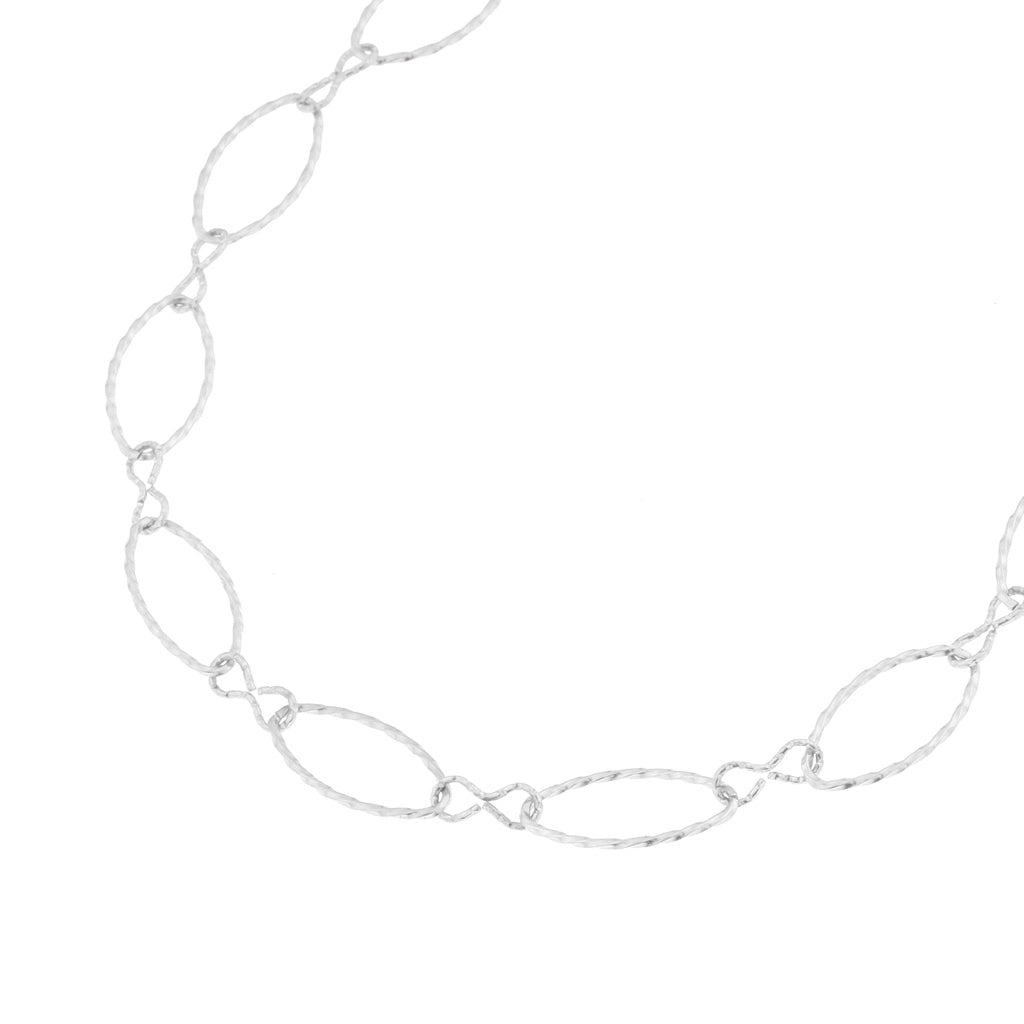 Infinity oval necklace silver