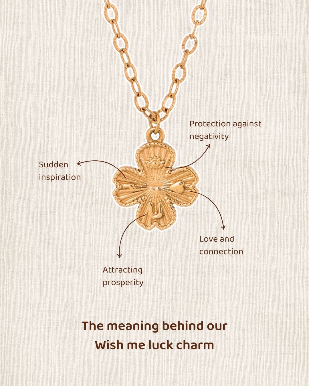 Wish me luck necklace gold