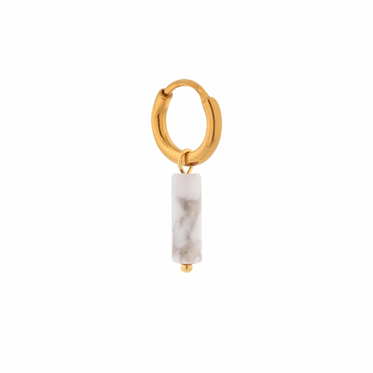 Large marble tube hoop gold