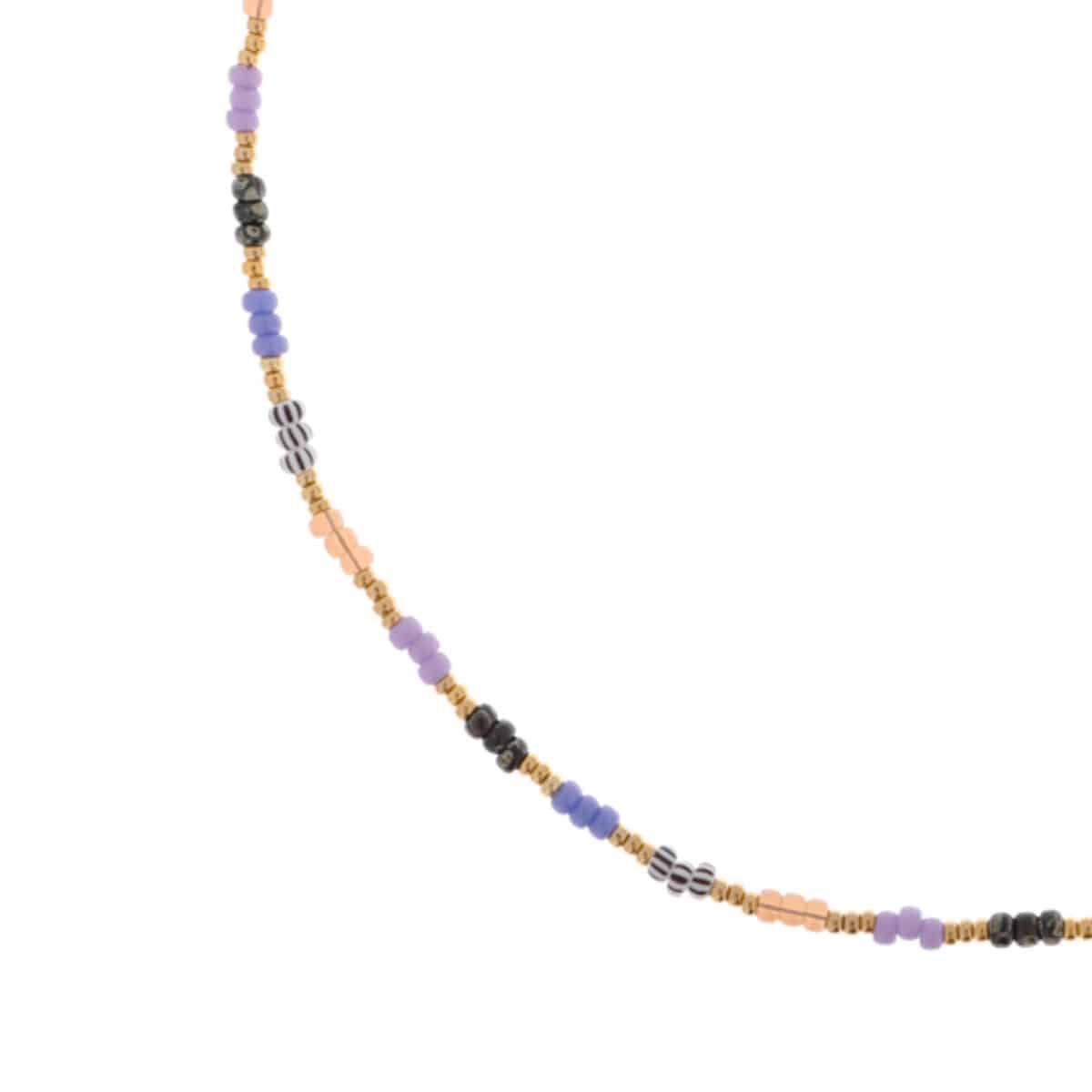 Lavender rainbow choker gold
