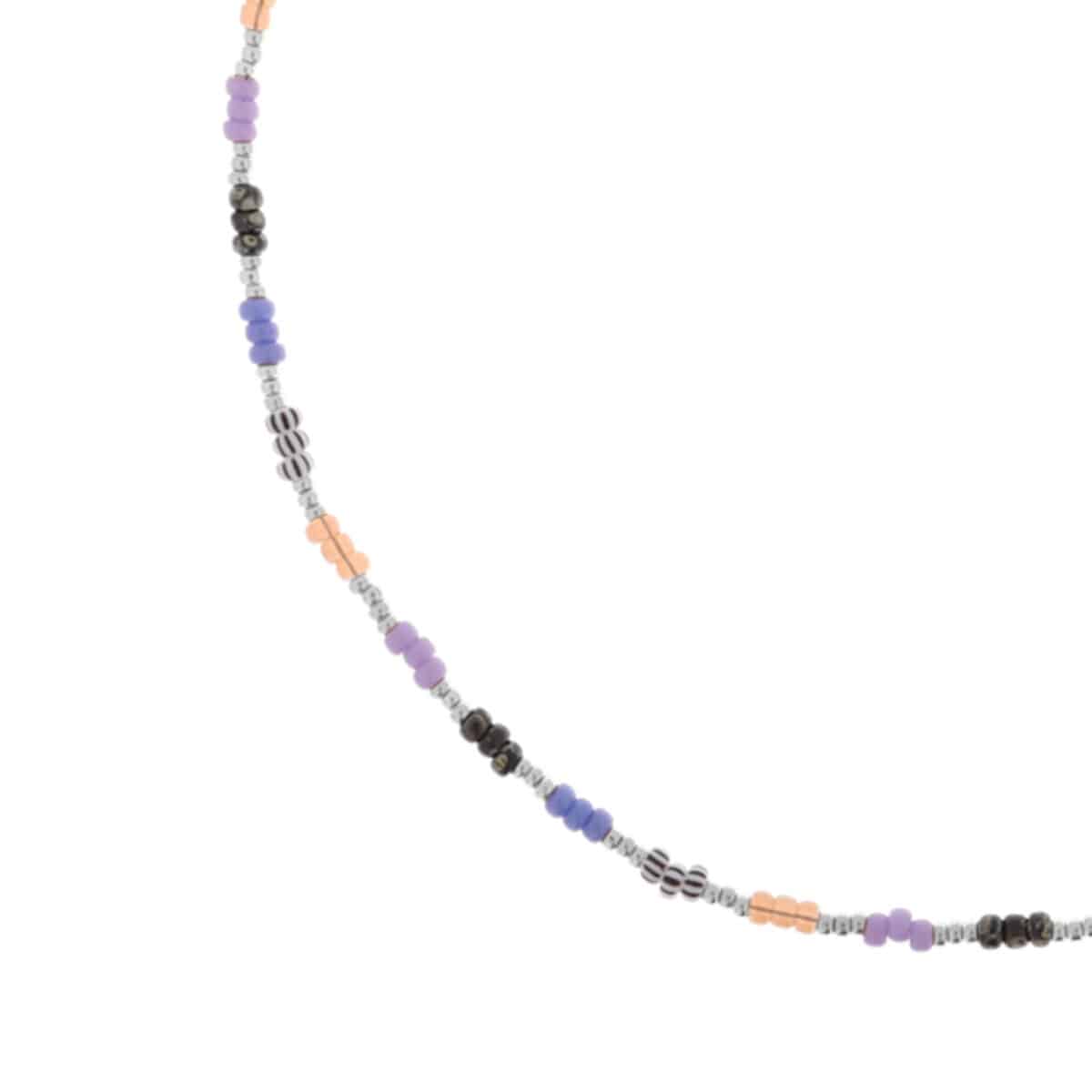 Lavender rainbow choker silver