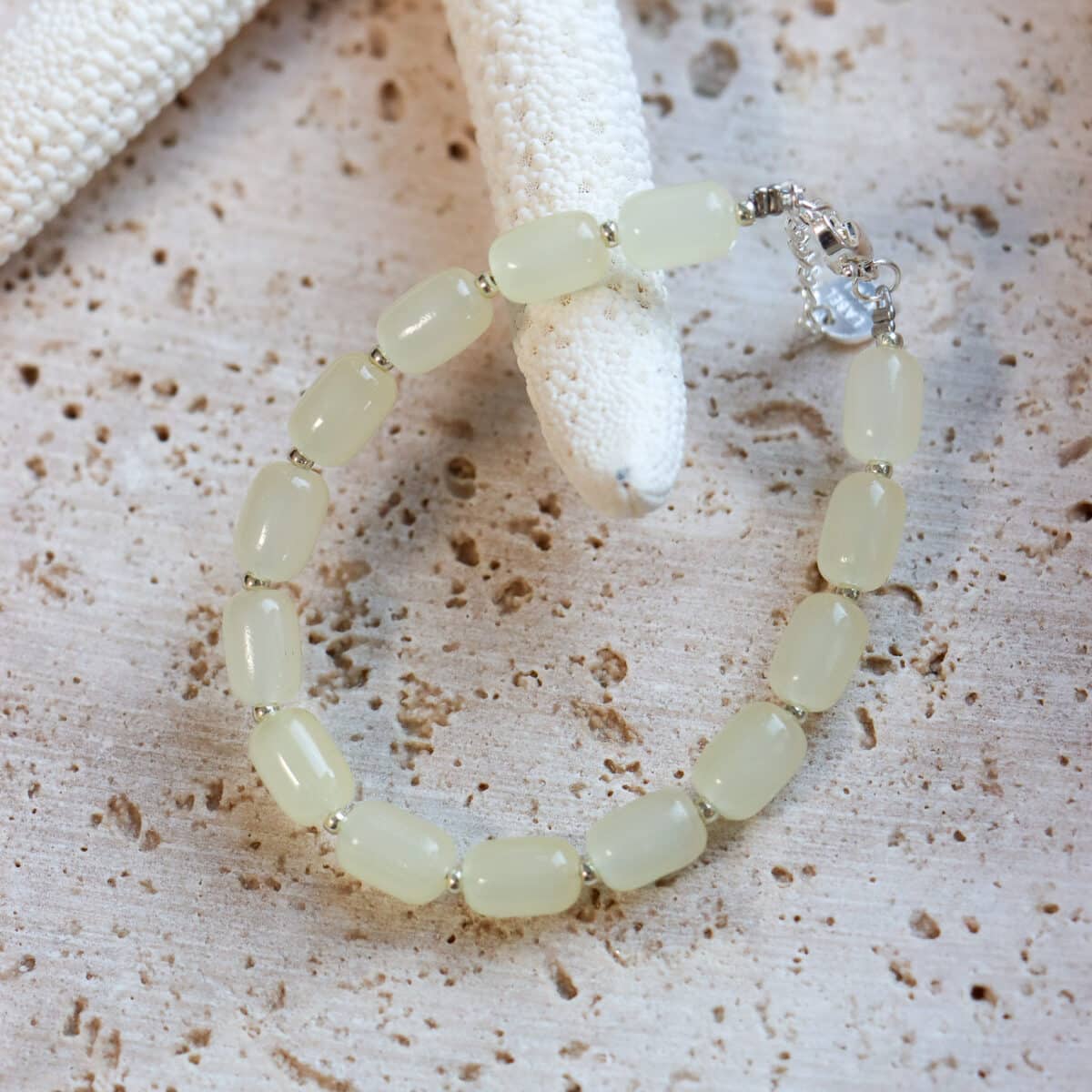 Lemon beads bracelet silver
