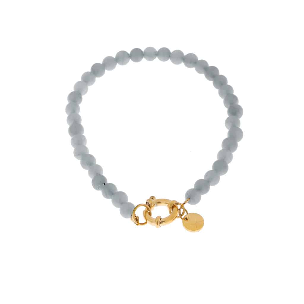 Light blue beads bracelet gold