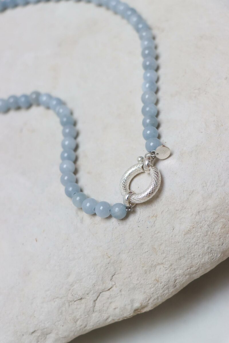 Light blue snake necklace silver