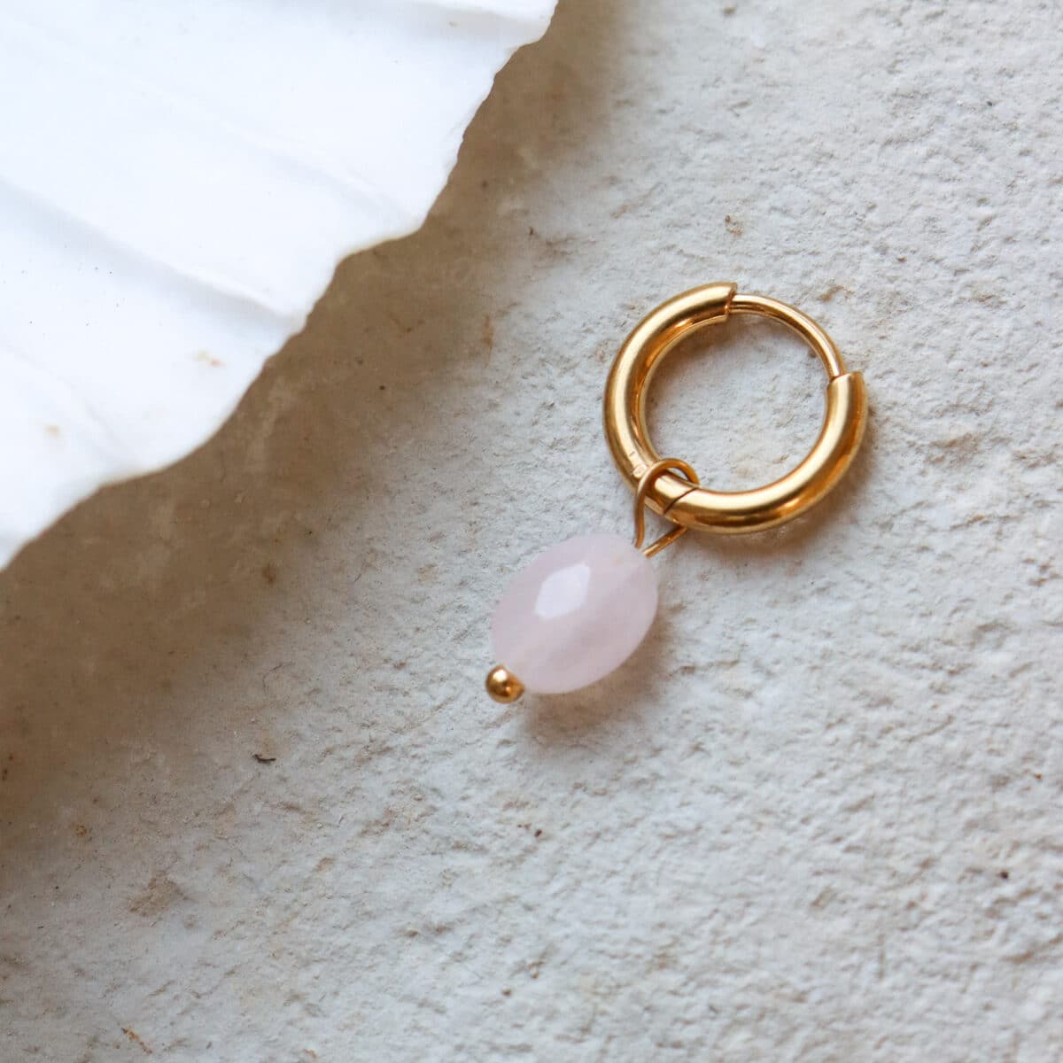 Light pink oval hoop gold