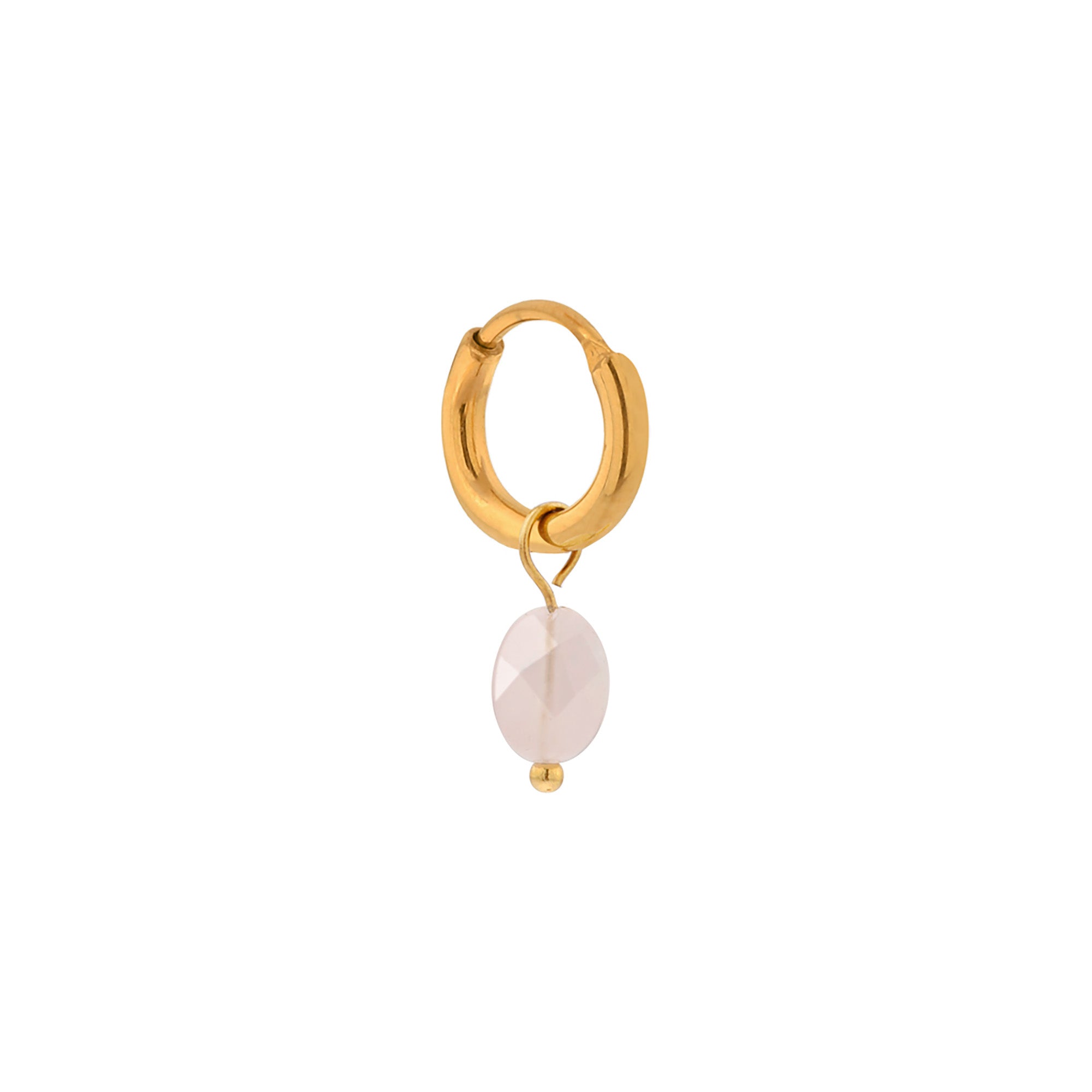 Light pink oval hoop gold