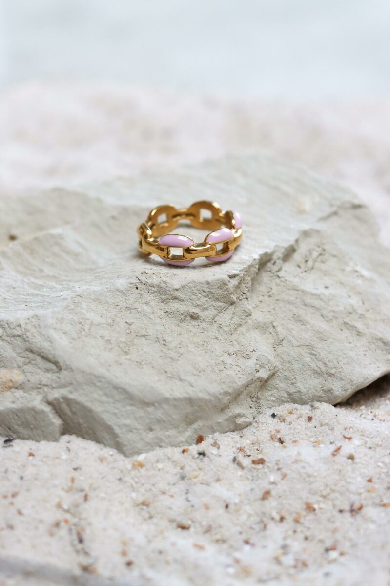 Lilac chain ring gold