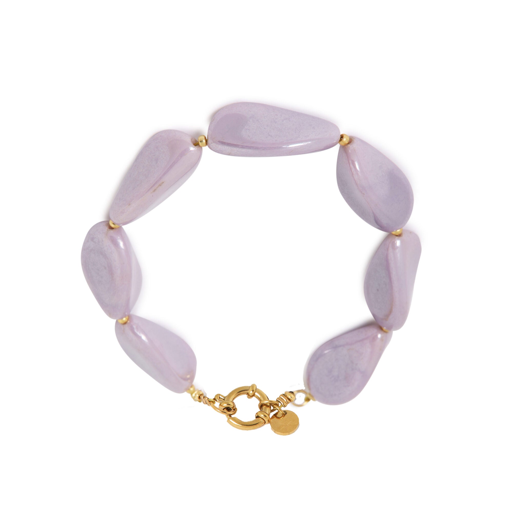 Lilac stones bracelet gold