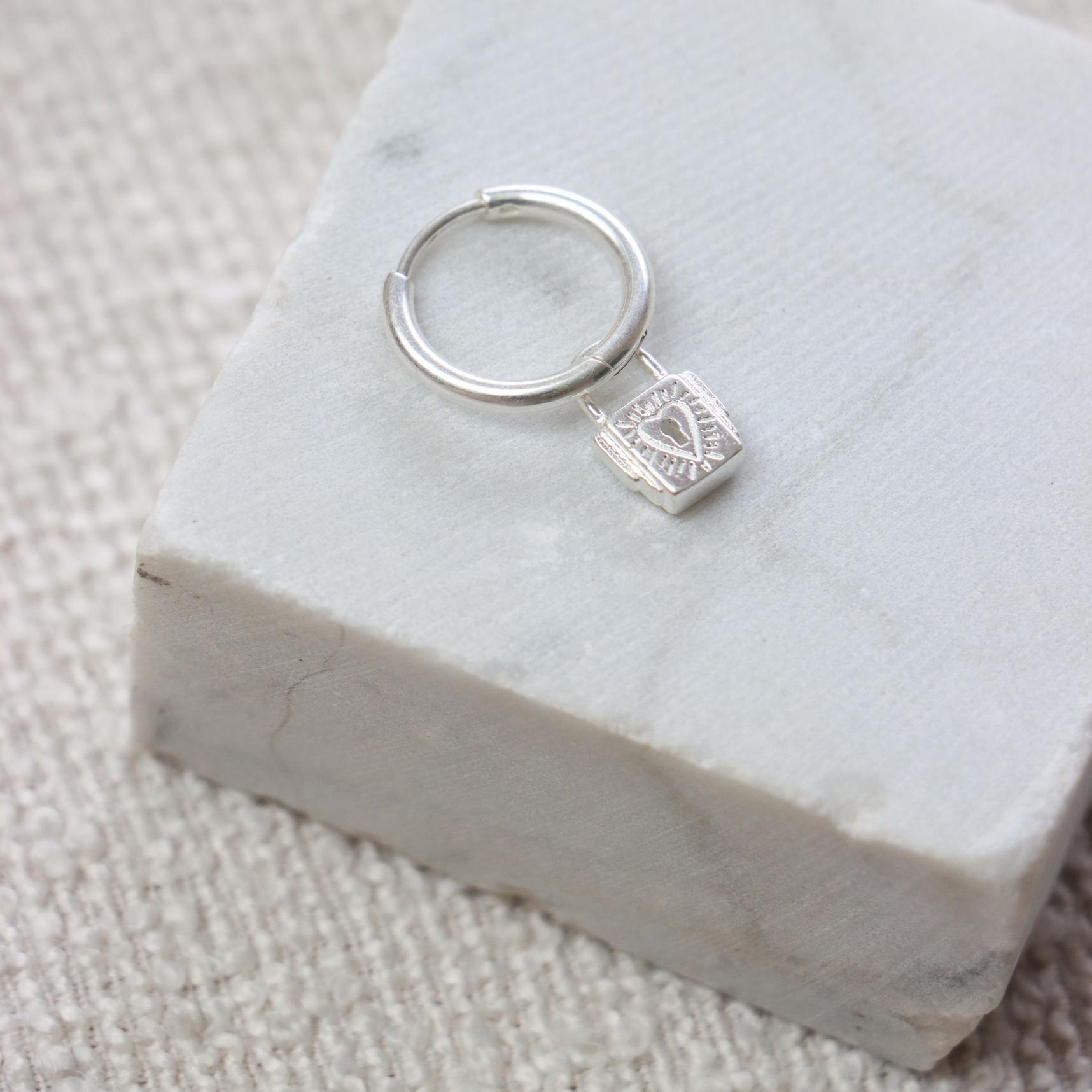 Lock of love hoop silver