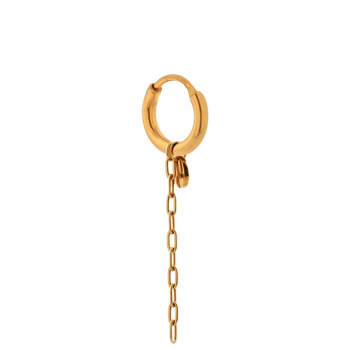 Long chain hoop gold