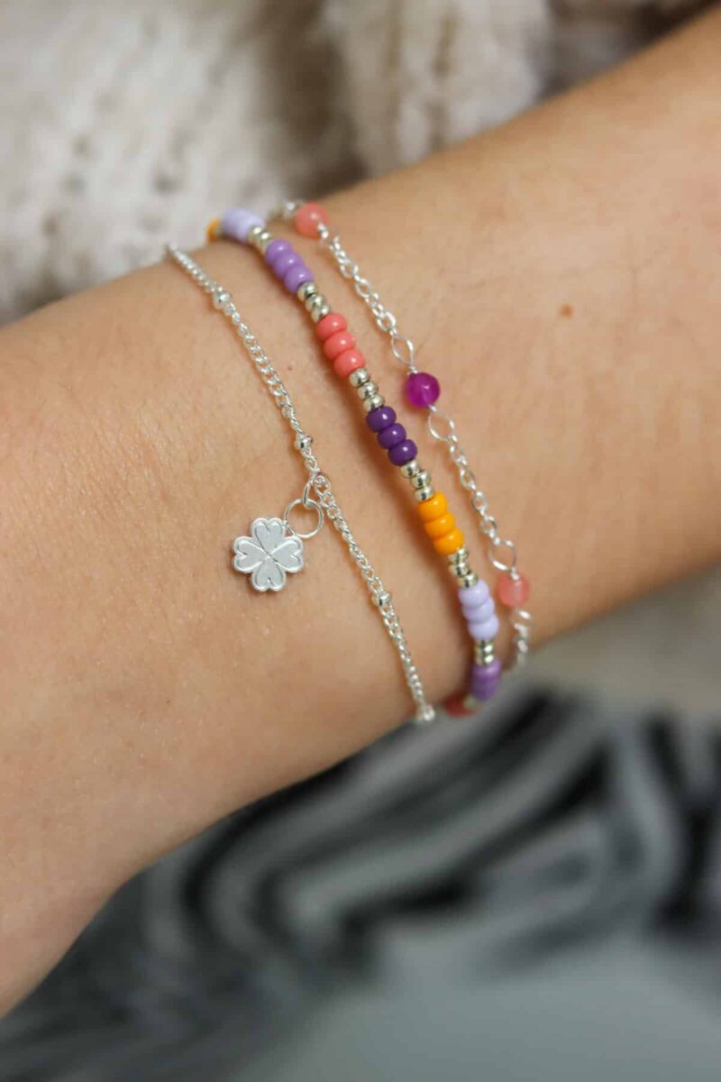Lucky clover bracelet silver