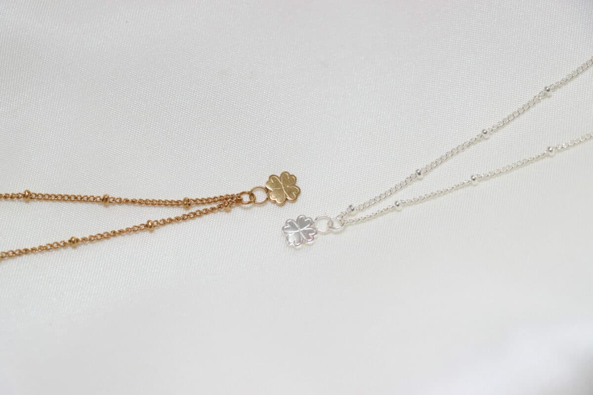Lucky clover necklace silver