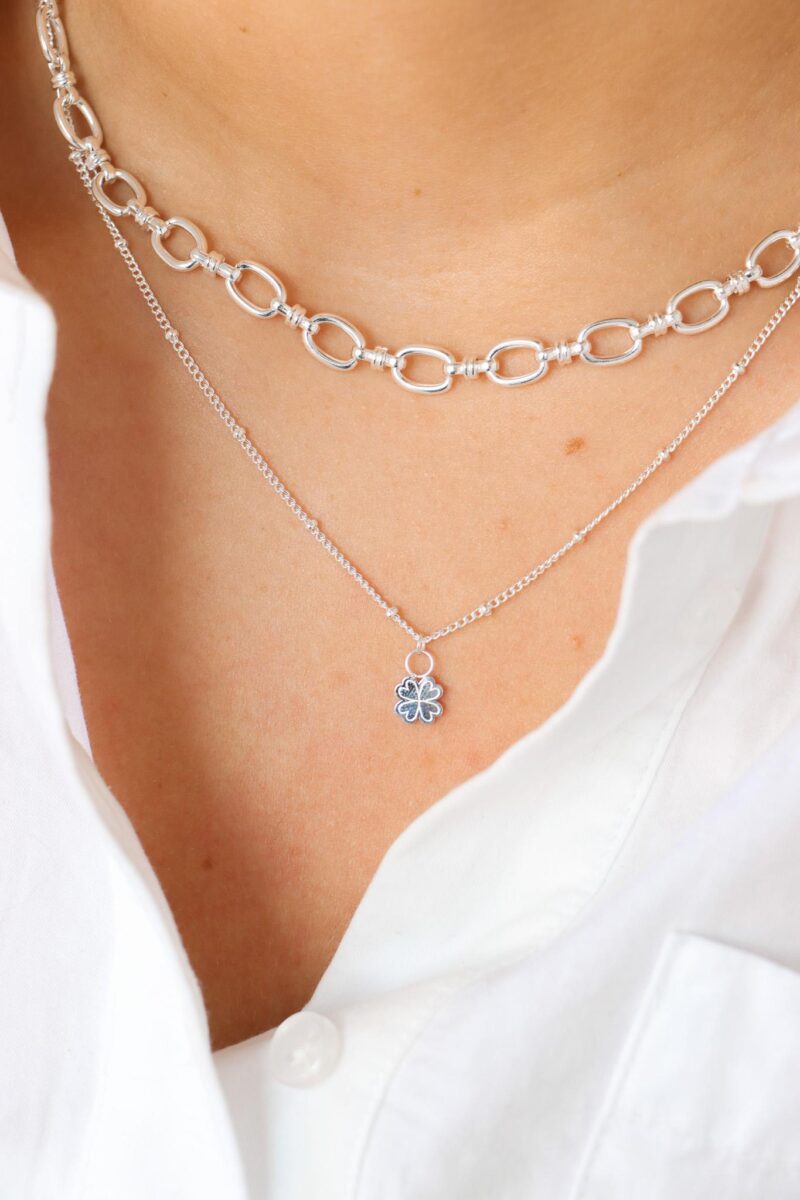 Lucky clover necklace silver