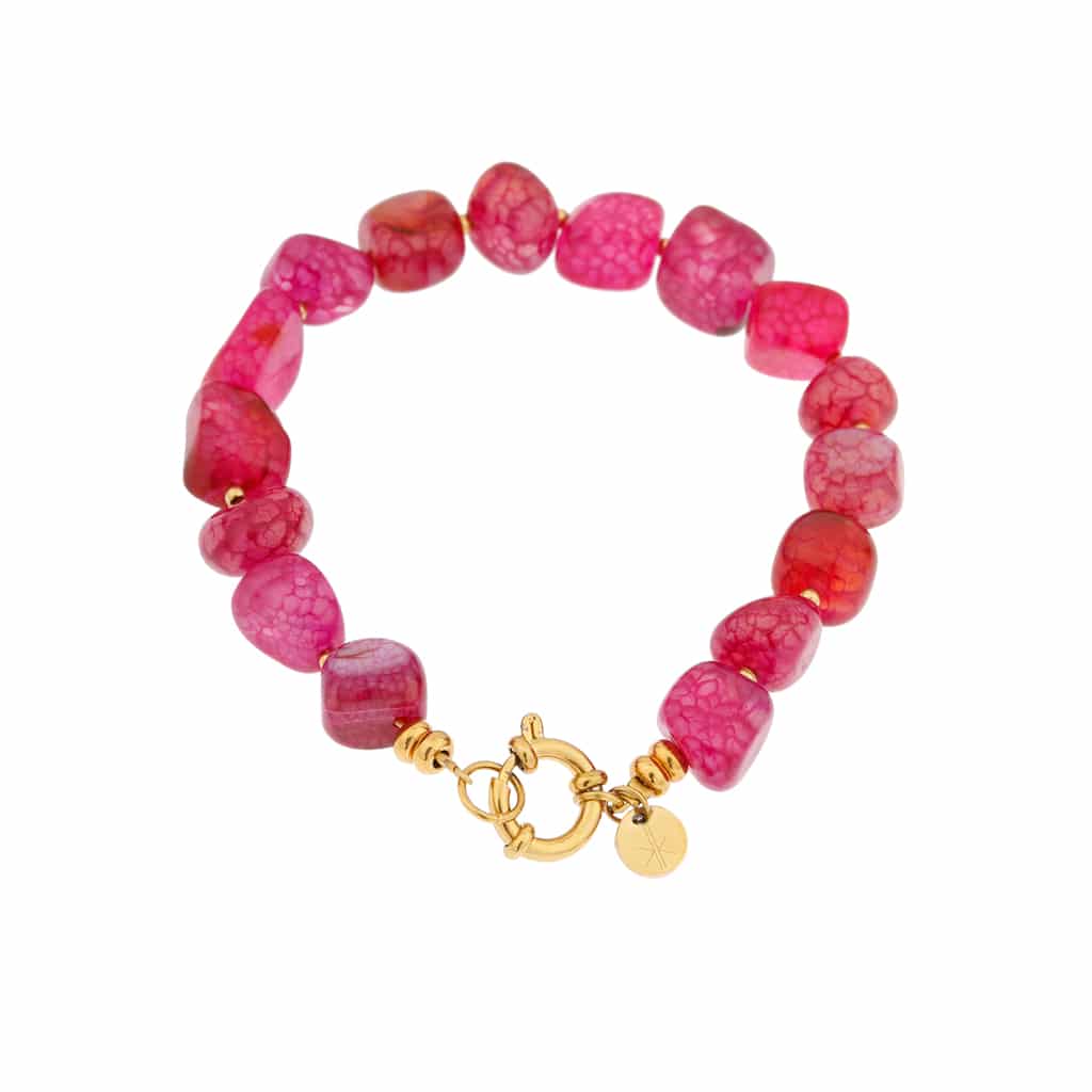 Magenta majesty bracelet gold - 19 cm