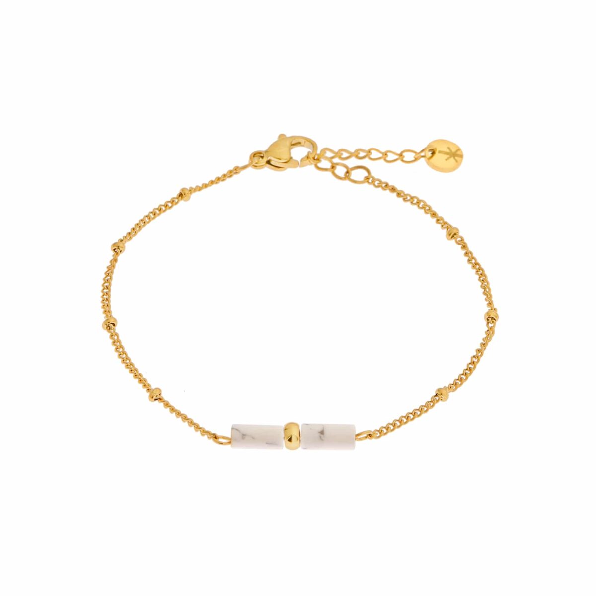 Marble tube bracelet gold