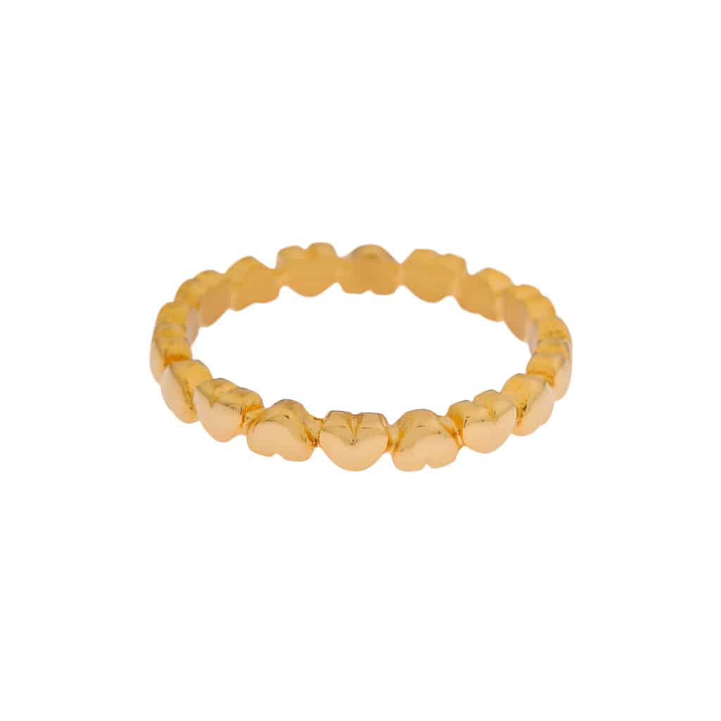 Mini hearts ring gold - 8