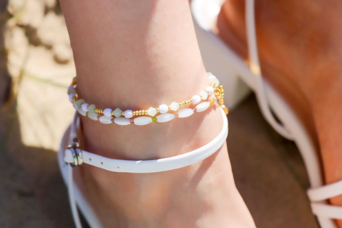 Minty mint anklet gold