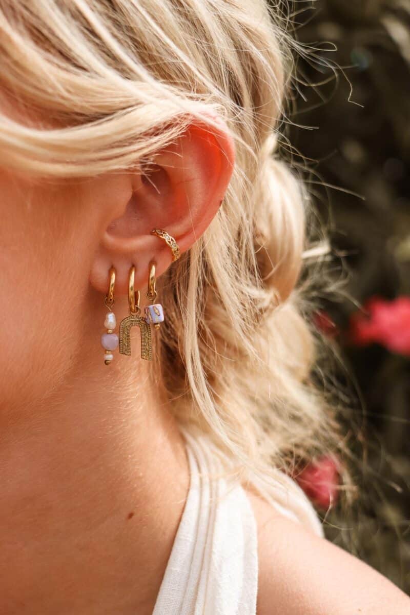 Misty lilac hoop gold