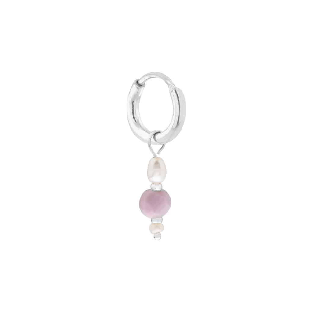 Misty lilac hoop silver