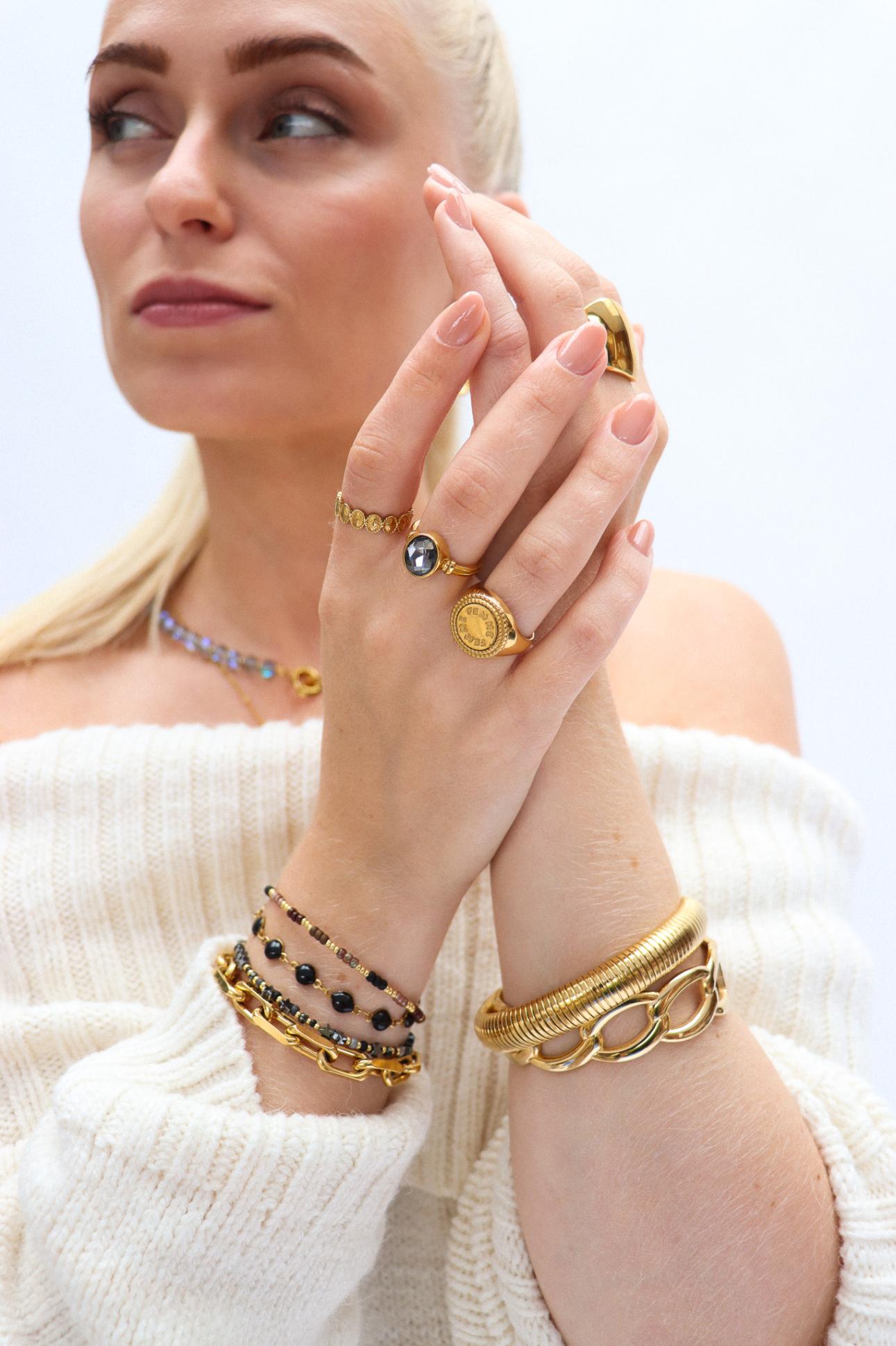 Mocha rainbow bracelet gold