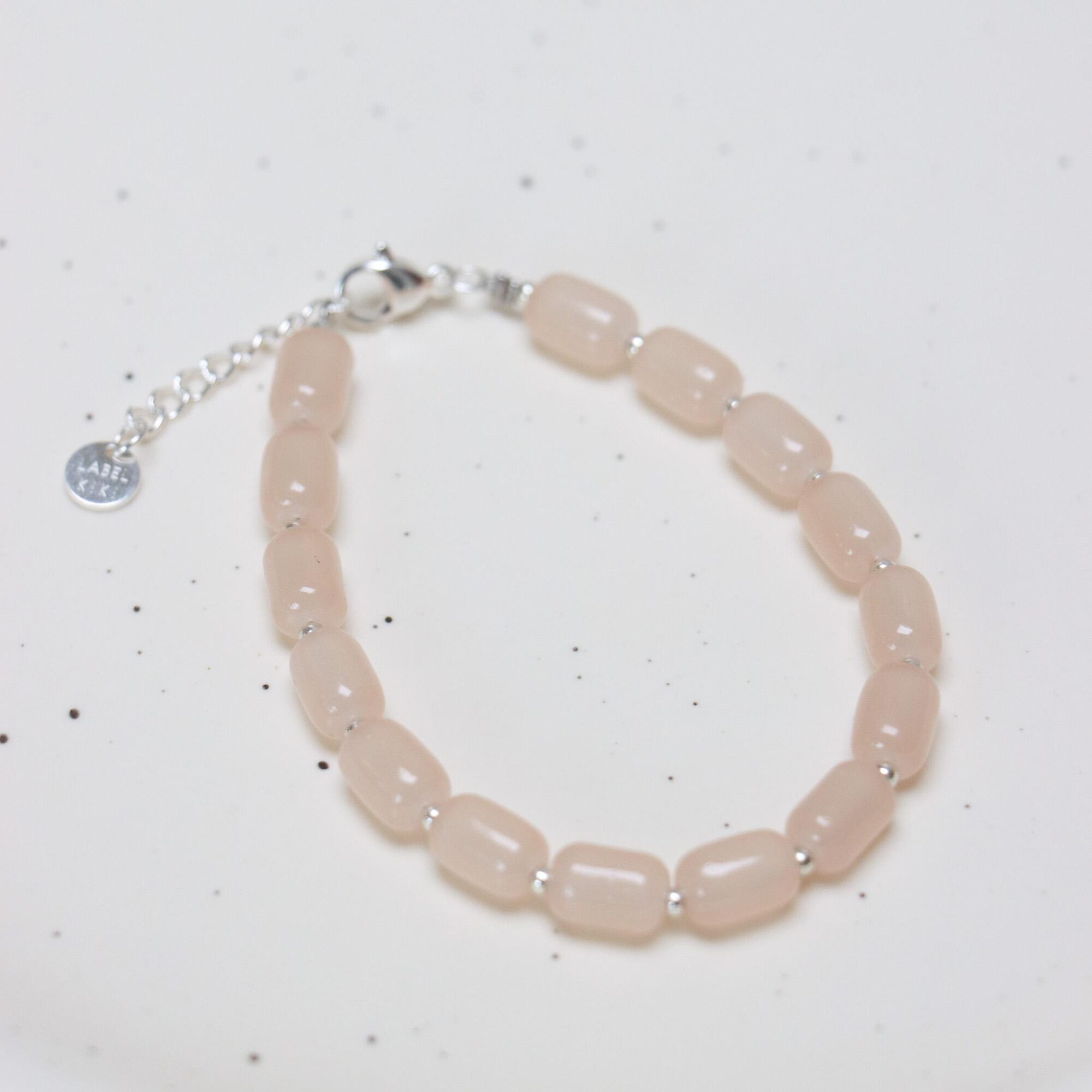 Natural beads bracelet silver