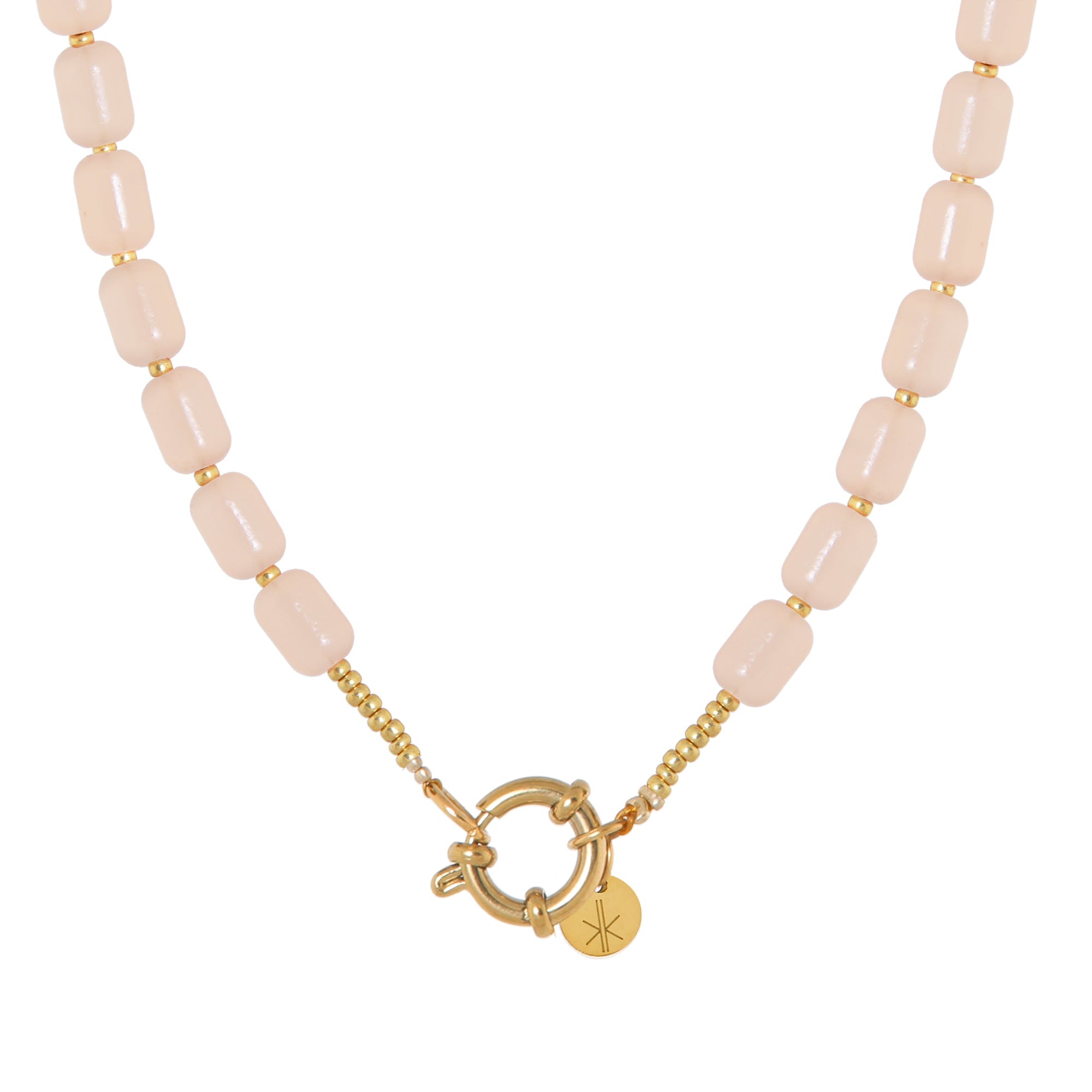 Natural beads necklace gold