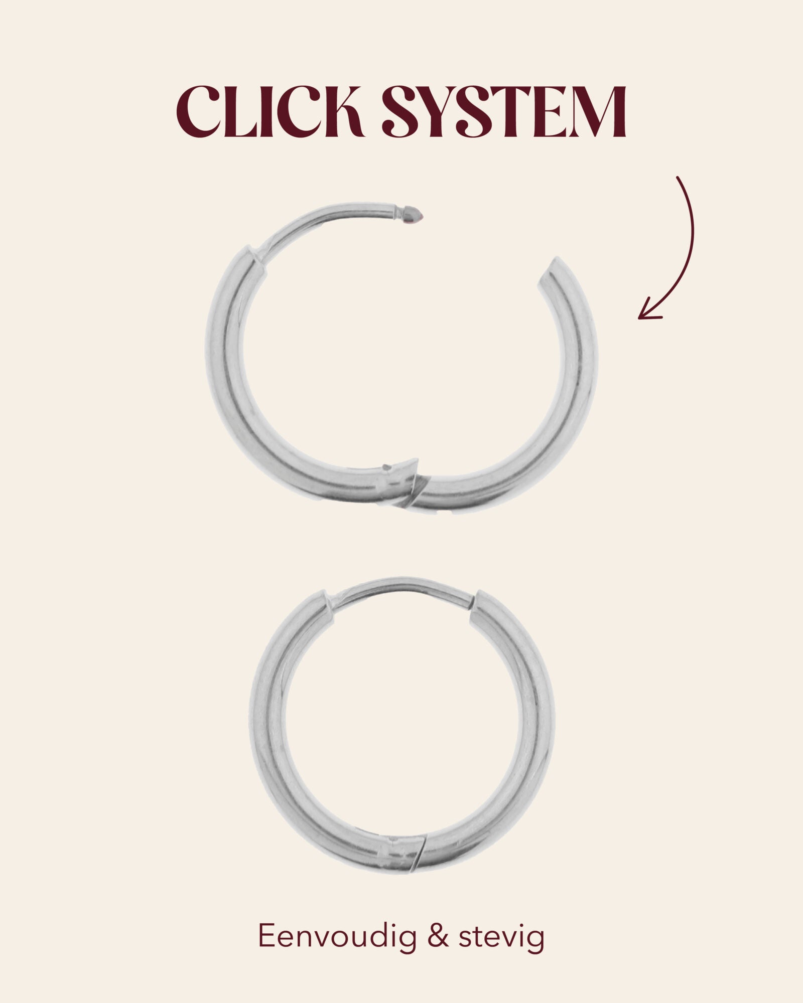 Natural shell hoop silver