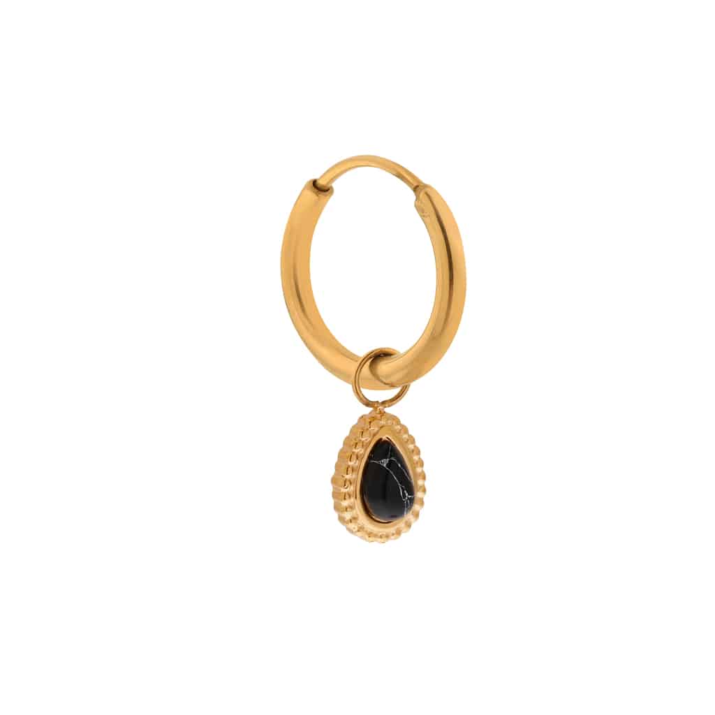 Noir hoop gold
