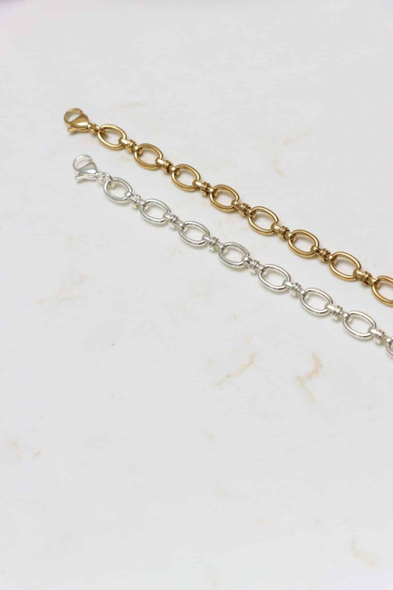 Open chain bracelet silver