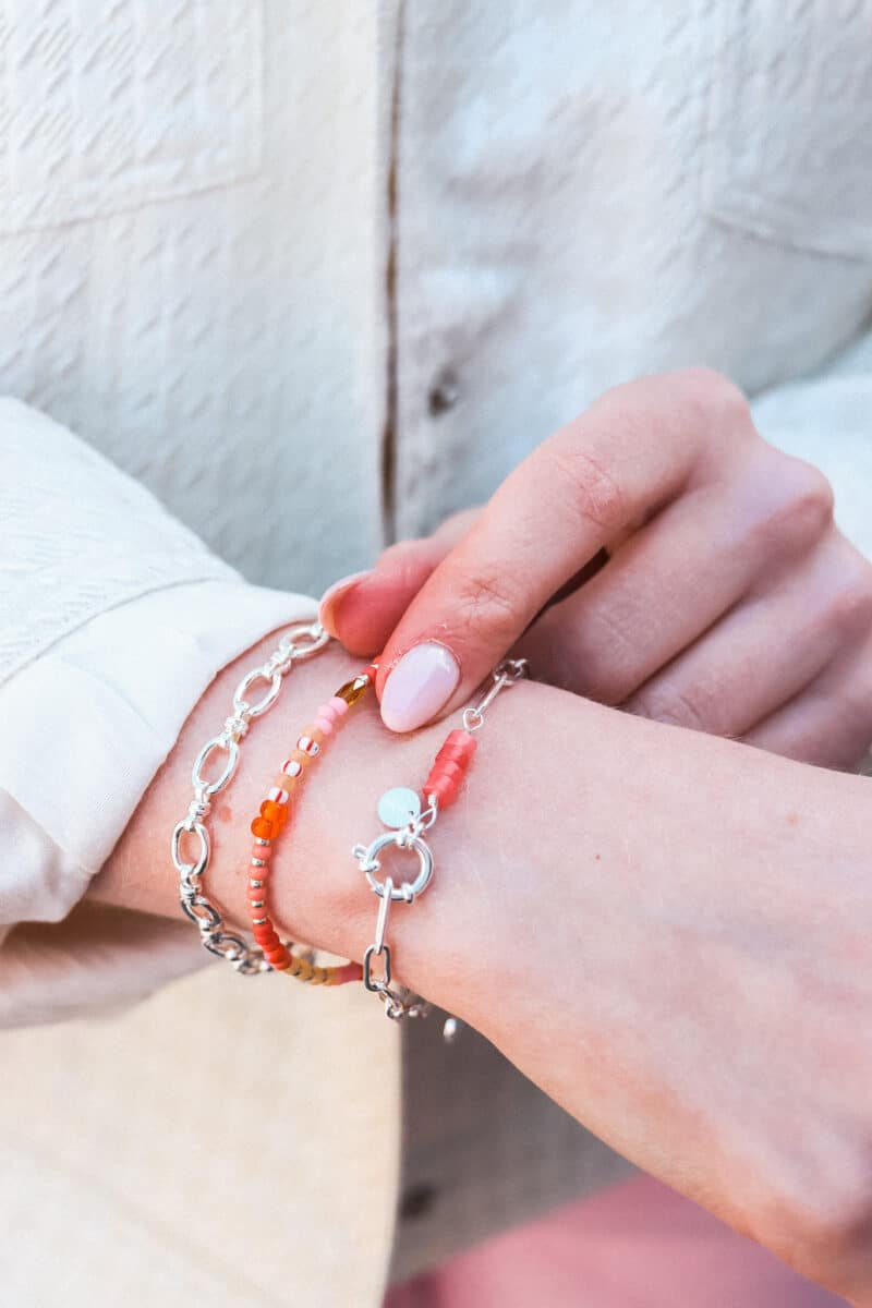Open chain bracelet silver