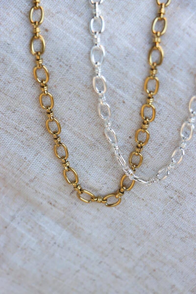 Open chain necklace gold