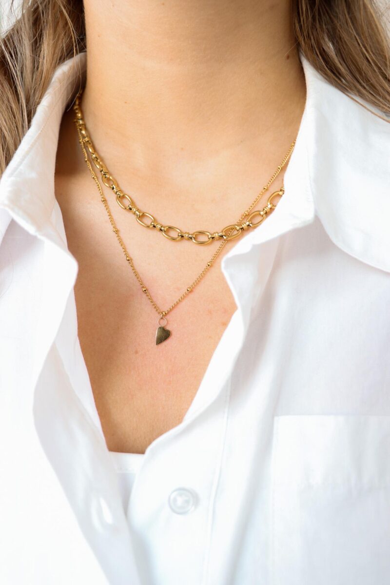 Open chain necklace gold
